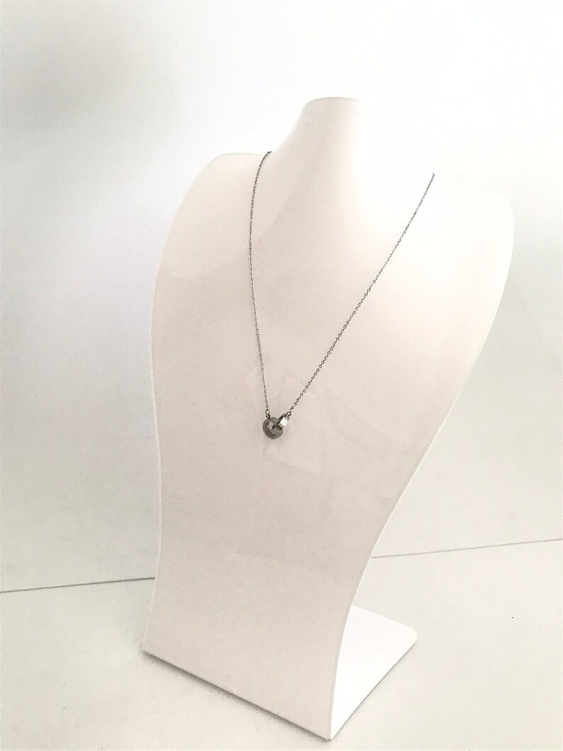wedding ring in necklace bridesmaid gift Two rings necklace silver stainless steel everyday necklace minimal necklace bridal jewelry