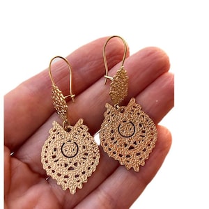 Viana&#39;s hearts earrings, portuguese filigree earrings, traditional filigree Portugal heart of Viana Love gold earrings stainless steel