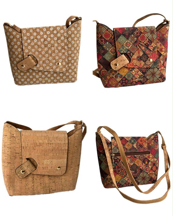 Cork handbag for women, cork bag, vegan bag, natural materials, eco bag, eco-friendly accessory vegetable leather wallet compact wallet