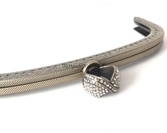 1x bronze metal purse frame with sewing holes 20,5 cm 8.07 inches, supplies, big purse frame, handbag making supply, bright decoration frame