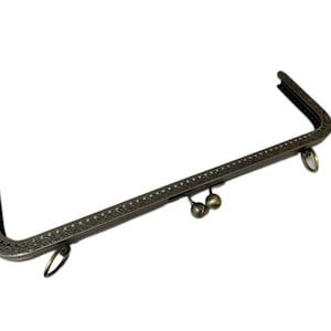 1x bronze metal purse frame with sewing holes 30 cm, 11.81 inches, supplies, big purse frame, handbag making supply