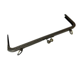 1x bronze metal purse frame with sewing holes 30 cm, 11.81 inches, supplies, big purse frame, handbag making supply