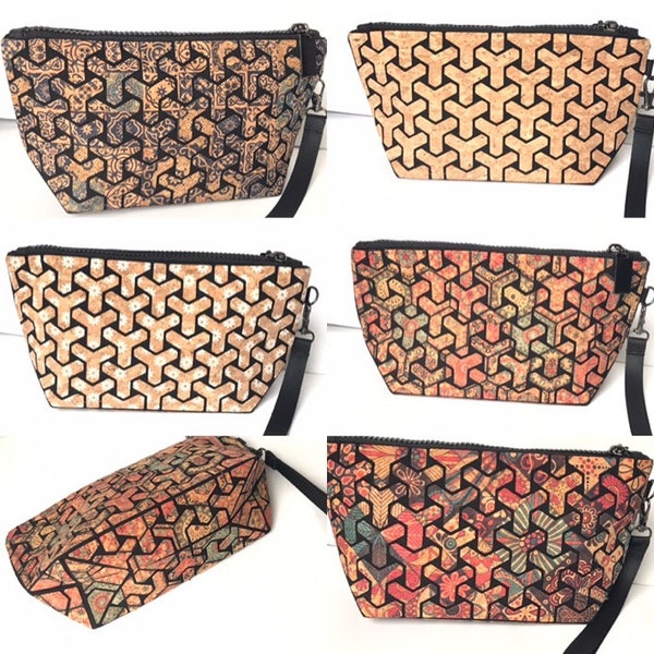 Cork necessaire for men and women, cork bag, toilet bag, toiletry bag in cork, cosmetic bag natural material, cork purse, little travel bag