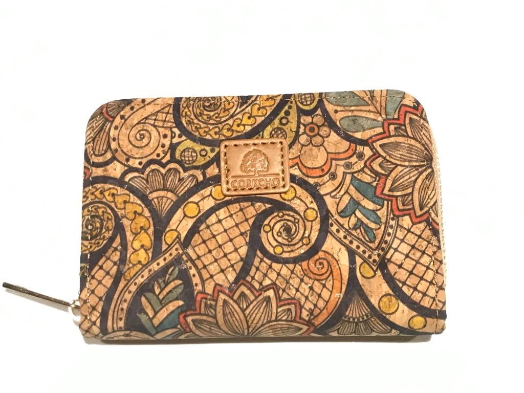 Cartera De Corcho Vegano Para Mujer, Delgada Para Tarjetas, Funda