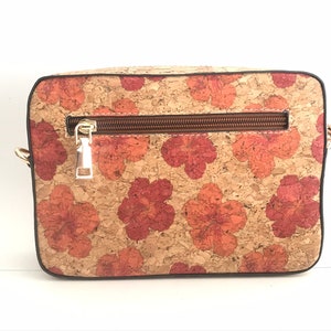 Korkhandtasche für Frauen, Korktasche, vegane Tasche, natürliche Materialien, Öko-Tasche, Ledertasche, Blumen-Korktasche für Frauen, lässige Lederkupplung