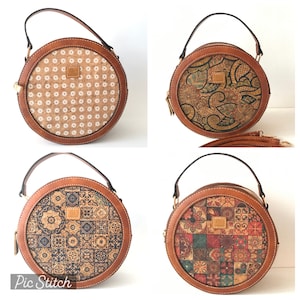 Bolso de corcho para mujer, bolso de corcho, bolso vegano, materiales naturales, bolso eco, bolso de cuero, bolso bandolera, bolso de flores, decoración étnica/tribal