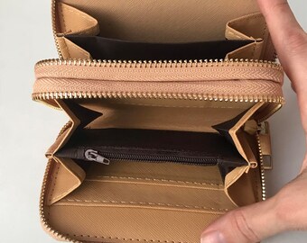 Portafoglio in sughero, portafoglio vegano, borsa in sughero, portafoglio ecologico da donna con spazio per carte e monete, motivo a margherita, portafoglio doppio in sughero - Italia