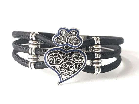 Silver Heart Flower Filigree Black Belt Vintage Hearts Southwestern Concho Belt Engraved Filigree  main image 2