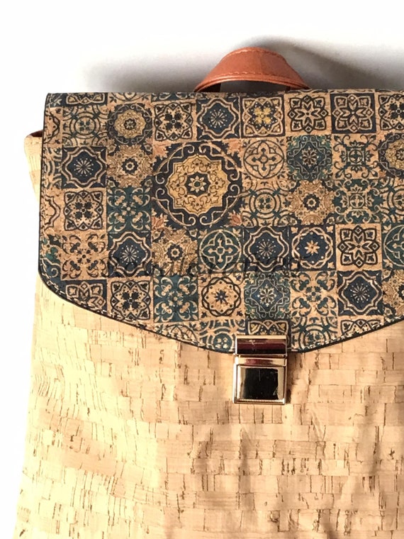 Cork backpack for women, cork bag, natural materi… - image 1