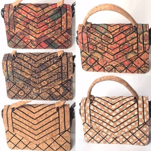 Sac à main en liège pour femme, sac en liège, sac végétalien, matériaux naturels, sac écologique, sac en cuir, sac à bandoulière, sac à main motif liège naturel