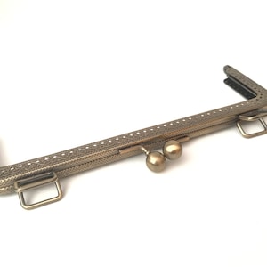 1 bronze metal purse frame with sewing holes 22 cm, supplies, big coin purse frame for handbag, grandmother purse clasps, simple purse frame