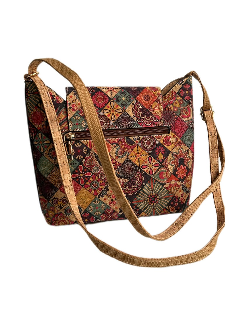 Cork handbag for women, cork bag, vegan bag, natural materials, eco bag, eco-friendly accessory vegetable leather wallet compact wallet image 11