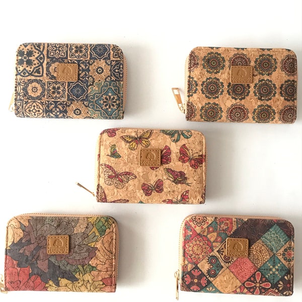 Cork wallet, vegan wallet, cork bag, womens eco-friendly wallet with place for cards and coins, portuguese cork wallet