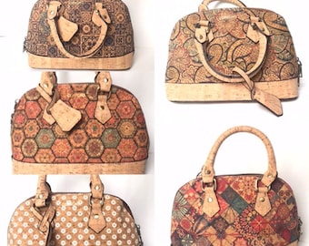 Cork handbag for women, cork bag, vegan bag, natural materials, eco friendly bag, leather bag, shoulder cork bag simple natural cork leather