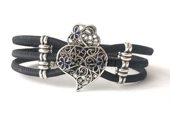 Silver Heart Flower Filigree Black Belt Heart Of Silver Belt - Brighton main image 4