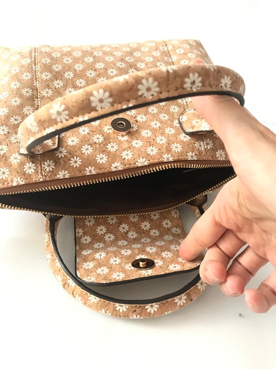 Cork handbag for women, cork bag, vegan bag, natu… - image 9