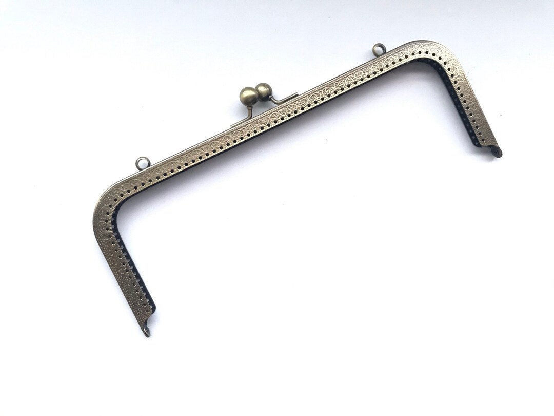 1x Bronze Metal Purse Frame With Sewing Holes 27 Cm, 10.63 Inches