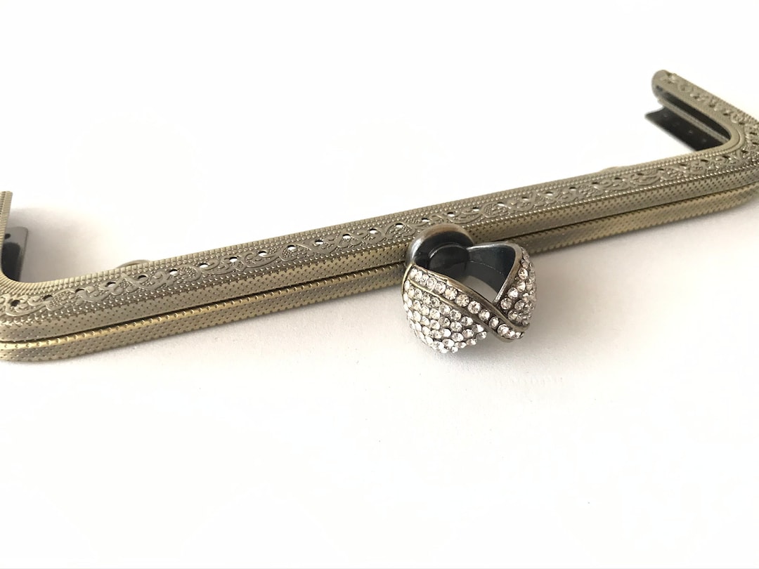 1x Bronze Metal Purse Frame With Sewing Holes 20 Cm, 7.87 Inches