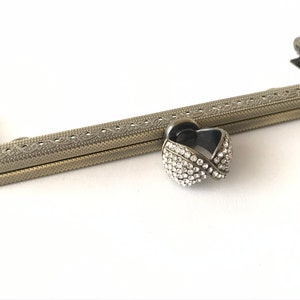 1x bronze metal purse frame with sewing holes 20 cm, 7.87 inches, supplies, big purse frame, handbag making supply, bright decoration frame
