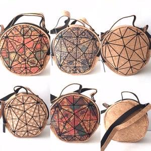Bolso de corcho para mujer, bolso de corcho, bolso vegano, materiales naturales, bolso eco, bolso de cuero, bolso bandolera, bolso de flores, decoración étnica/tribal