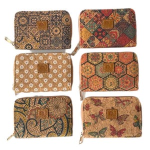 Cork wallet, vegan wallet, cork bag, womens eco-friendly wallet with place for cards and coins, portuguese cork wallet