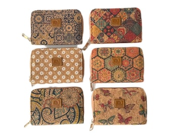 Cork wallet, vegan wallet, cork bag, womens eco-friendly wallet with place for cards and coins, portuguese cork wallet