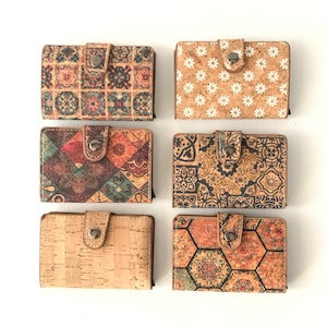 Porta carte in sughero, porta carte, piccolo porta carte per uso quotidiano, porta carte in diverse fantasie, prodotto green, materiale naturale esclusivo