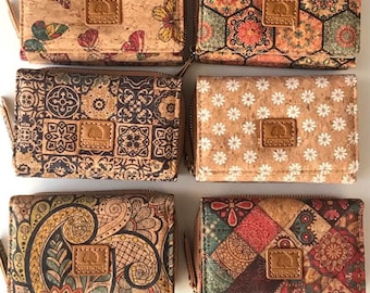 Portafoglio in sughero, portafoglio vegano, borsa in sughero, portafoglio ecologico da donna con spazio per carte e monete, portafoglio in sughero portoghese