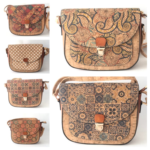 Sac à main en liège pour femme, sac en liège, sac végétalien, matériaux naturels, sac écologique, sac en cuir, sac à bandoulière, sac à main motif liège naturel