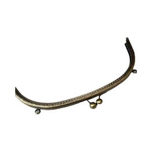 1x bronze metal purse frame with sewing holes 30 cm, 11.81 inches, supplies, big purse frame, handbag making supply