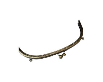 1x bronze metal purse frame with sewing holes 30 cm, 11.81 inches, supplies, big purse frame, handbag making supply