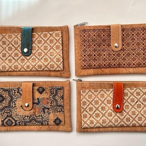 Cork wallet, vegan wallet, cork bag, womens eco-friendly wallet with place for cards and coins, portuguese cork wallet