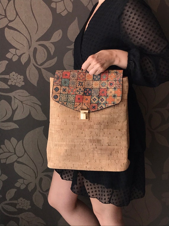 Cork backpack for women, cork bag, natural materi… - image 10