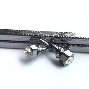 1 dark silver metal purse frame with sewing holes 14 cm, supplies, coin purse frame with or without shiny stone