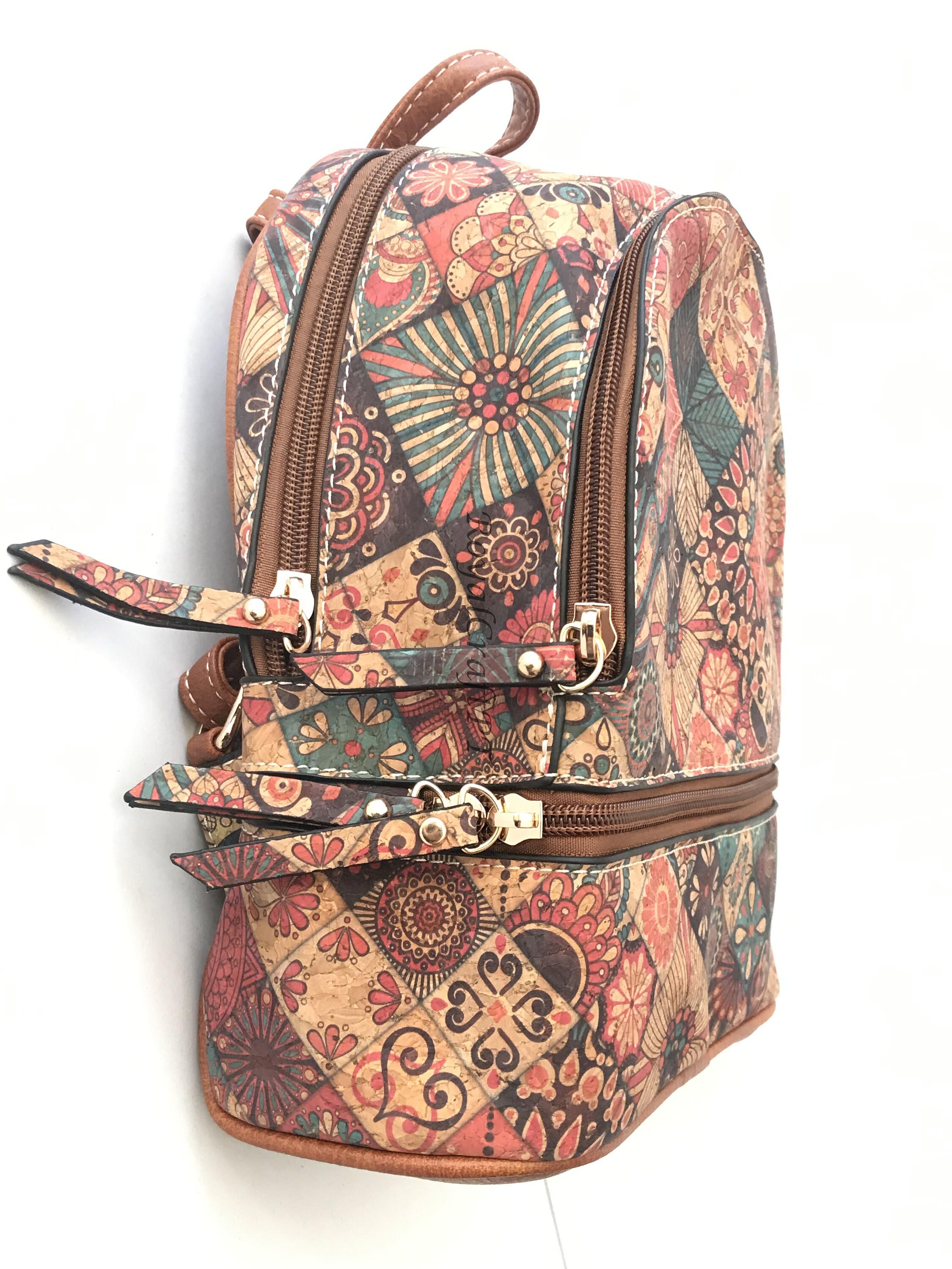Cork Backpack for Women, Cork Bag, Vegan Bag, Natural  display picture 3