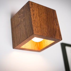 wood sconce Q#435 plug in wall sconce. wood lamp minimalist sconce