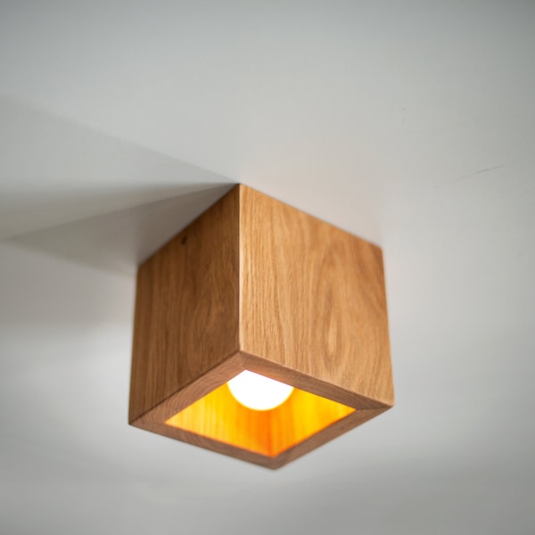 wooden lamp Q#518 flushmount ceiling light