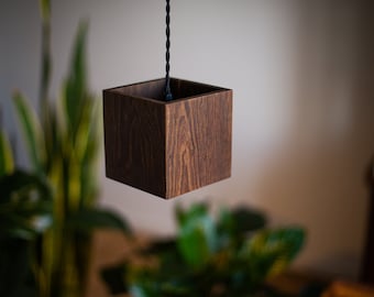 wooden pendant light Q#478 wooden lamp. cube lamp