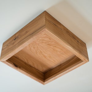 wooden pendant light BOX71 flush mount light. wood box chandelier image 6