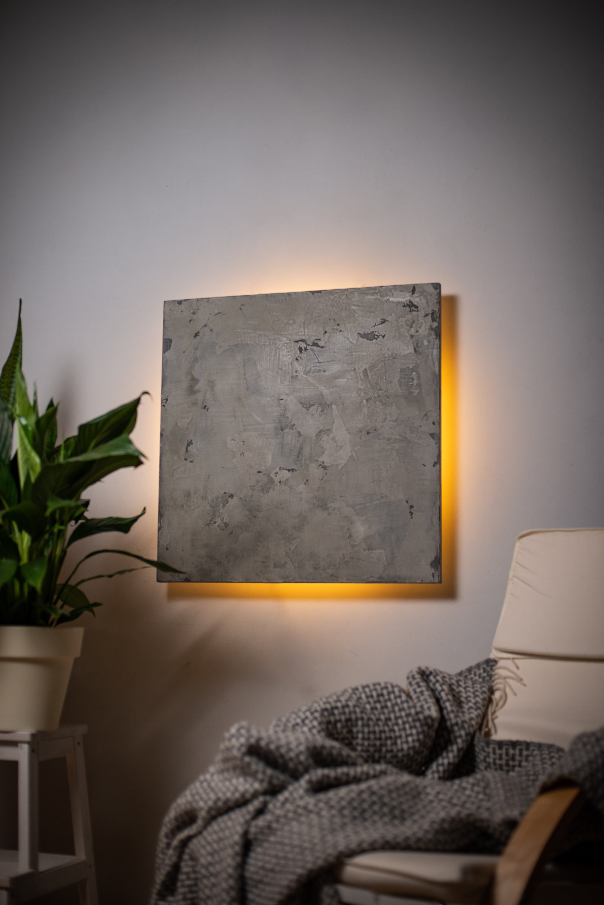 Extra large wall art concrete lamp ART20 above bed decor Etsy