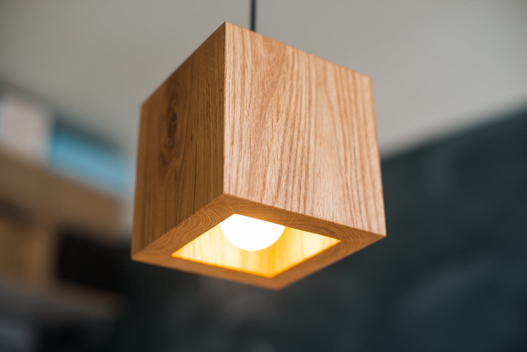Wood Pendant Light Q487 Wooden Lamp. Wood Ceiling Light Hanging