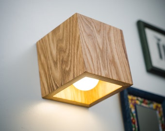 lampe en bois Q#520 enfichable applique murale. Lampe de chevet au-dessus du lit