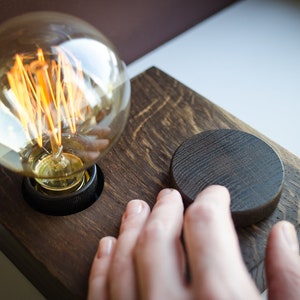 wood lamp BLOCK#360 bedside lamp. cozy lighting