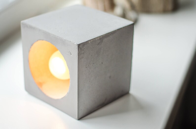Concrete Dimmer Lamp Q210 Handmade Table Image 0