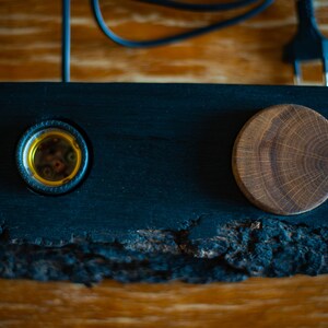 wooden desk lamp BLOCK345 burned oak. bedside lamp nightlight image 9