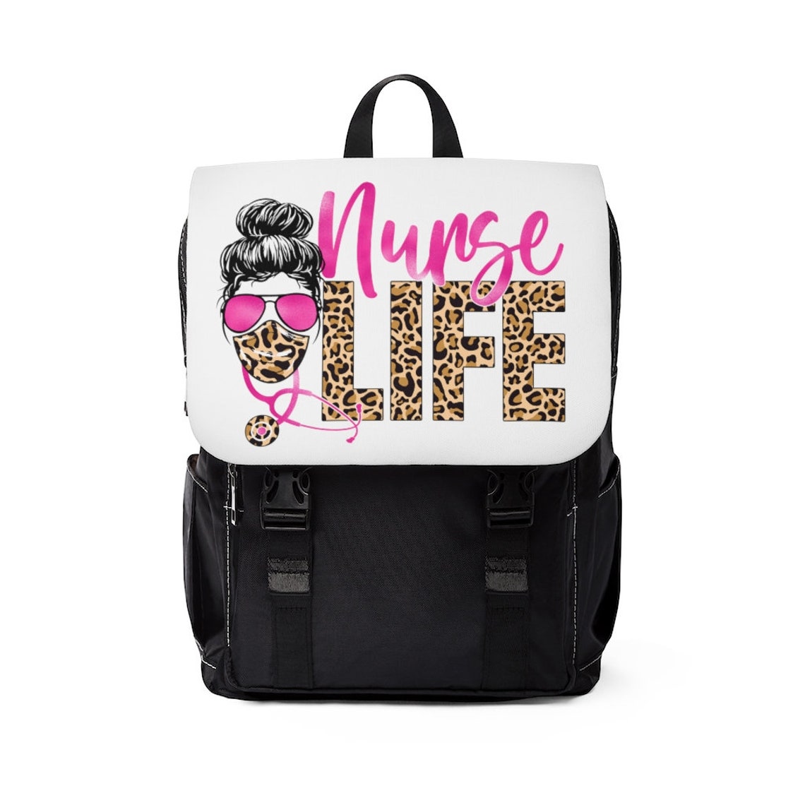 Nurse Life Leopard Pink Backpack Nurse Life Leopard Pink | Etsy