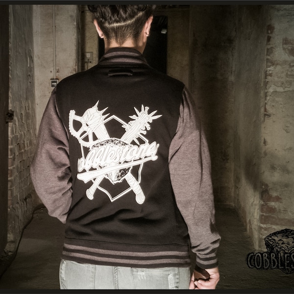 Baseball Jacke "zombie-free" unisex Bomber College Siebdruck