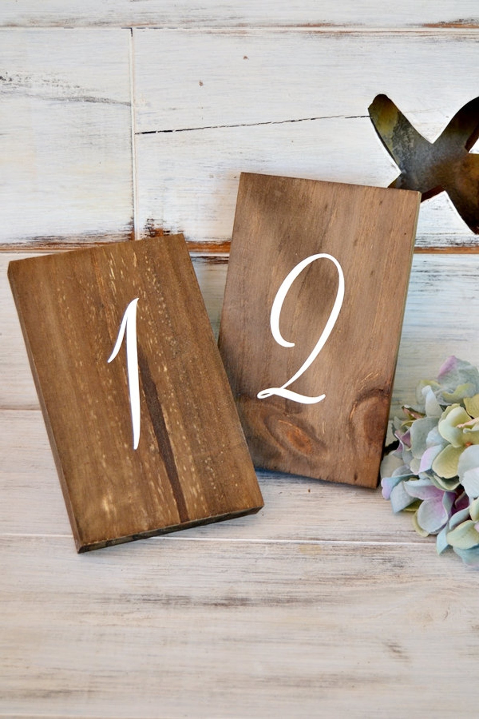 Rustic Table Numbers on Stands Wood Table Numbers Rustic Etsy