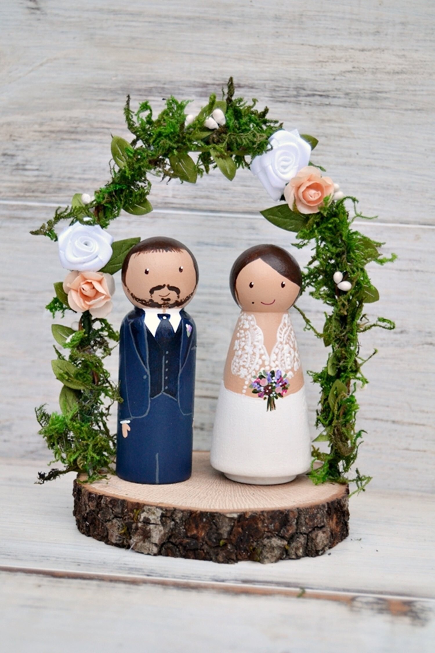 Wedding Flower Arch Cake Topper People Personalized Cake Etsy