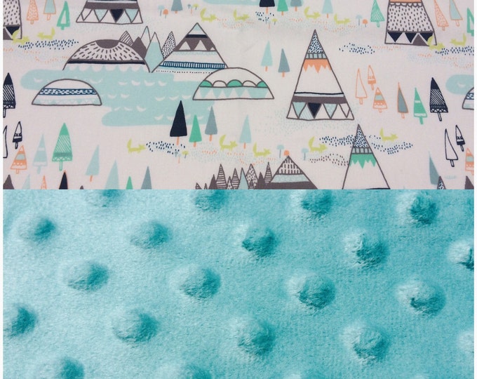 Woodland Minky Blanket Tribal Minky Blanket Baby Blanket Etsy